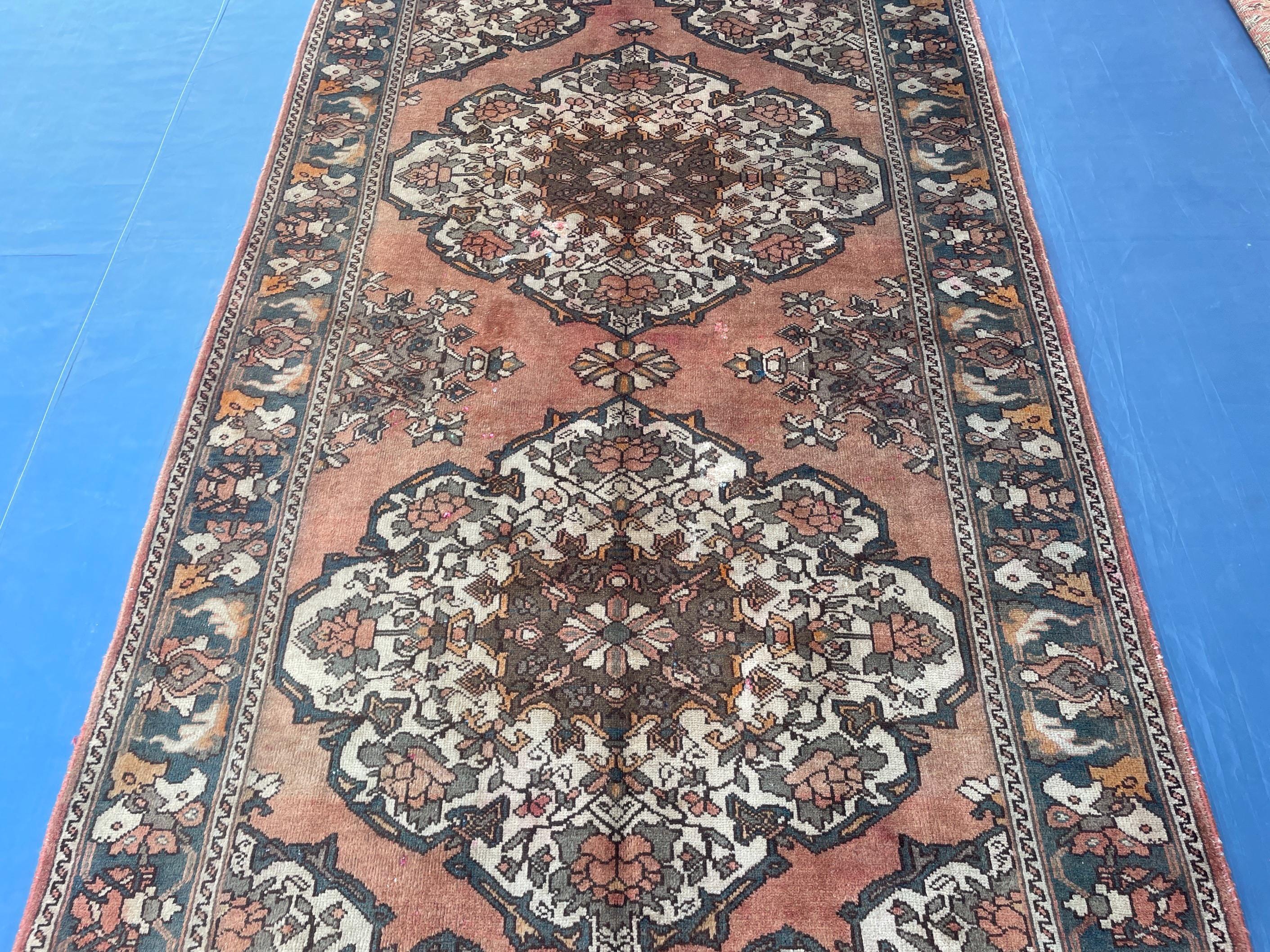 5x10 ft Vintage Afghan Handmade Wool Hallway Rug, Antique Living Room Carpet