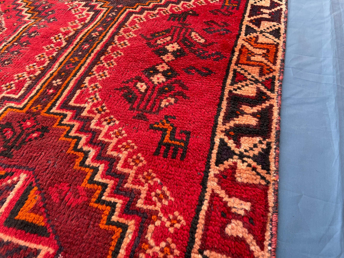 4.5x7 Ft Vintage Living Room Rug, Afghan Handwoven Tribal Wool Carpet Antique Decor