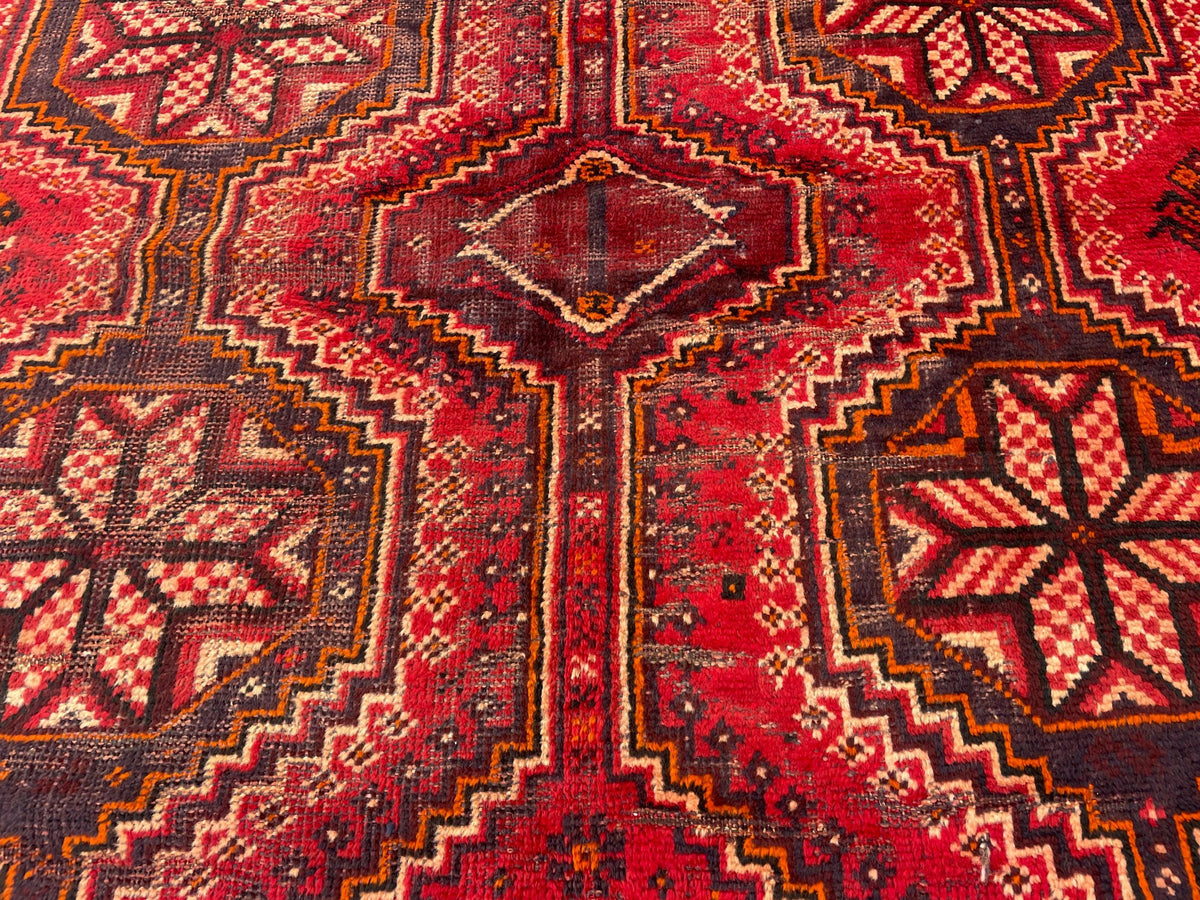 4.5x7 Ft Vintage Living Room Rug, Afghan Handwoven Tribal Wool Carpet Antique Decor