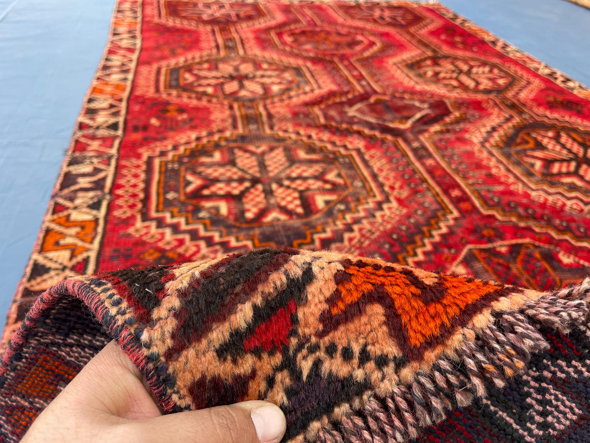4.5x7 Ft Vintage Living Room Rug, Afghan Handwoven Tribal Wool Carpet Antique Decor