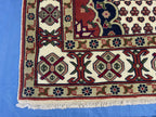 4x6 Medallion Design Handmade Afghan Vintage Wool Area Rug, Carpet for Bedroom