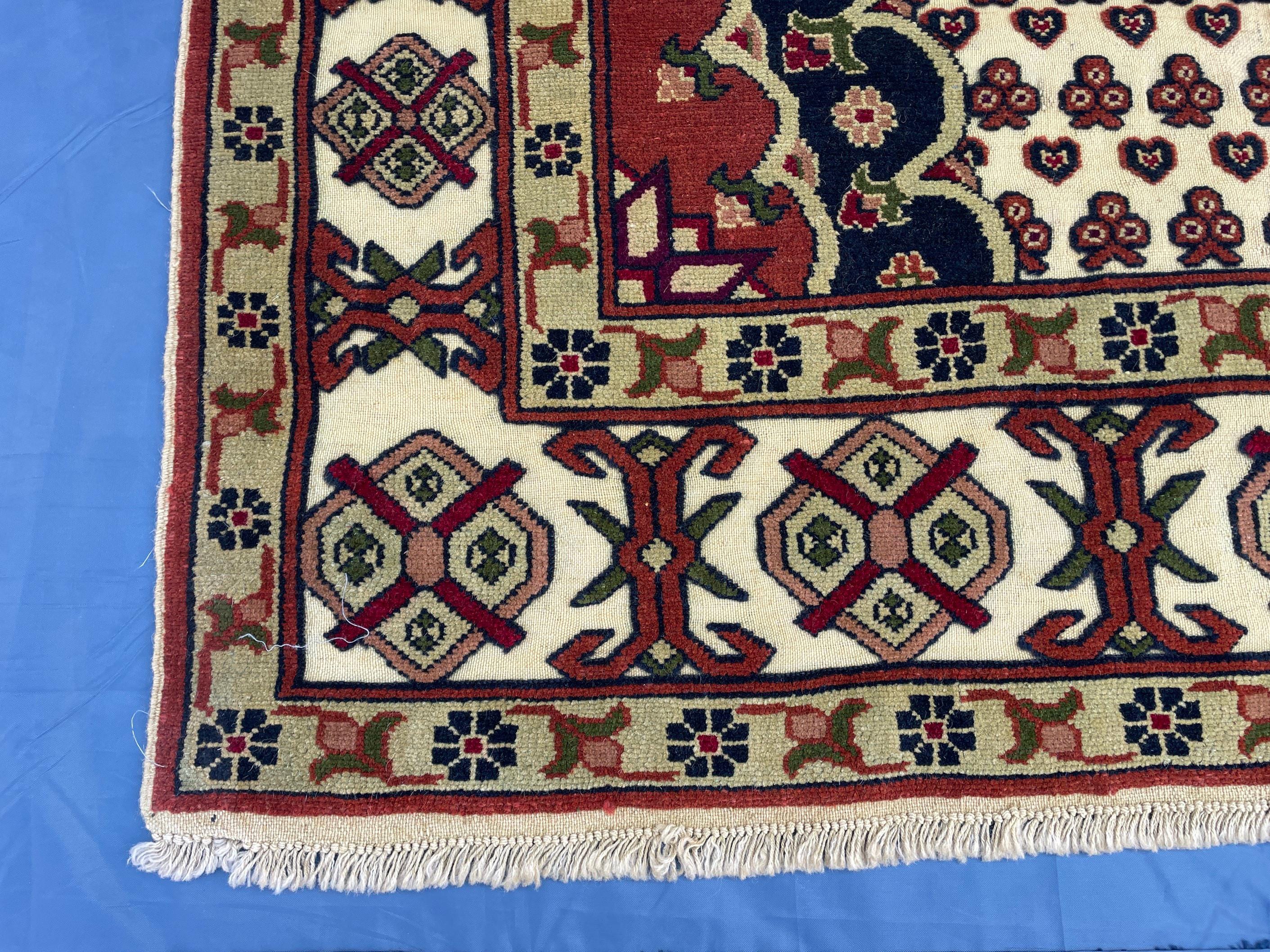 4x6 Medallion Design Handmade Afghan Vintage Wool Area Rug, Carpet for Bedroom