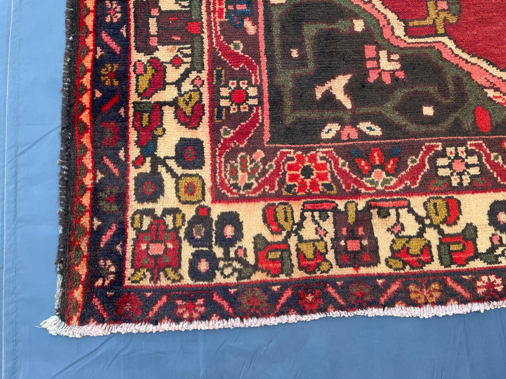 5x9 Vintage Large Living Room Rug, Handmade Afghan Tribal Wool Area Carpet
