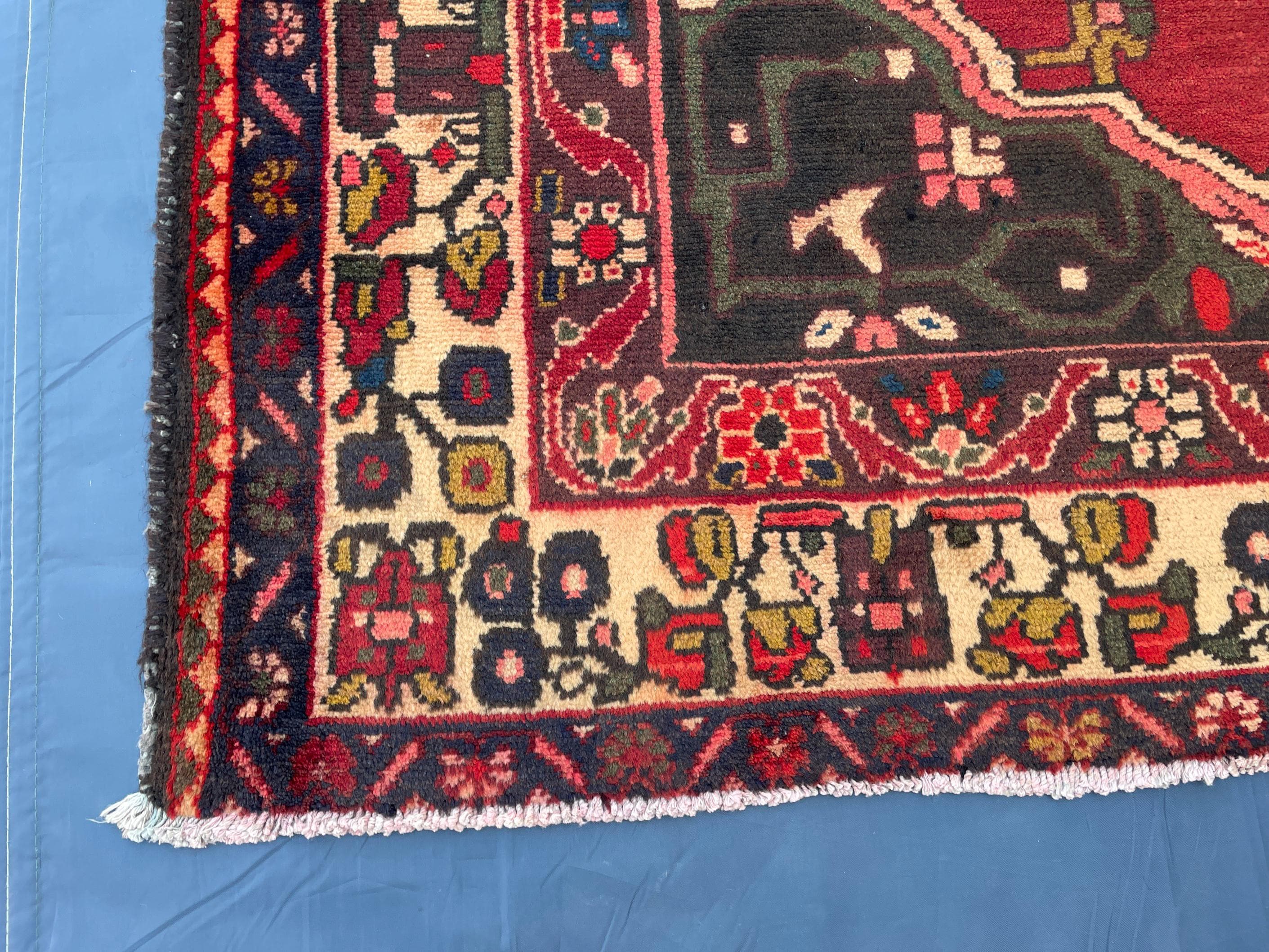 5x9 Vintage Large Living Room Rug, Handmade Afghan Tribal Wool Area Carpet