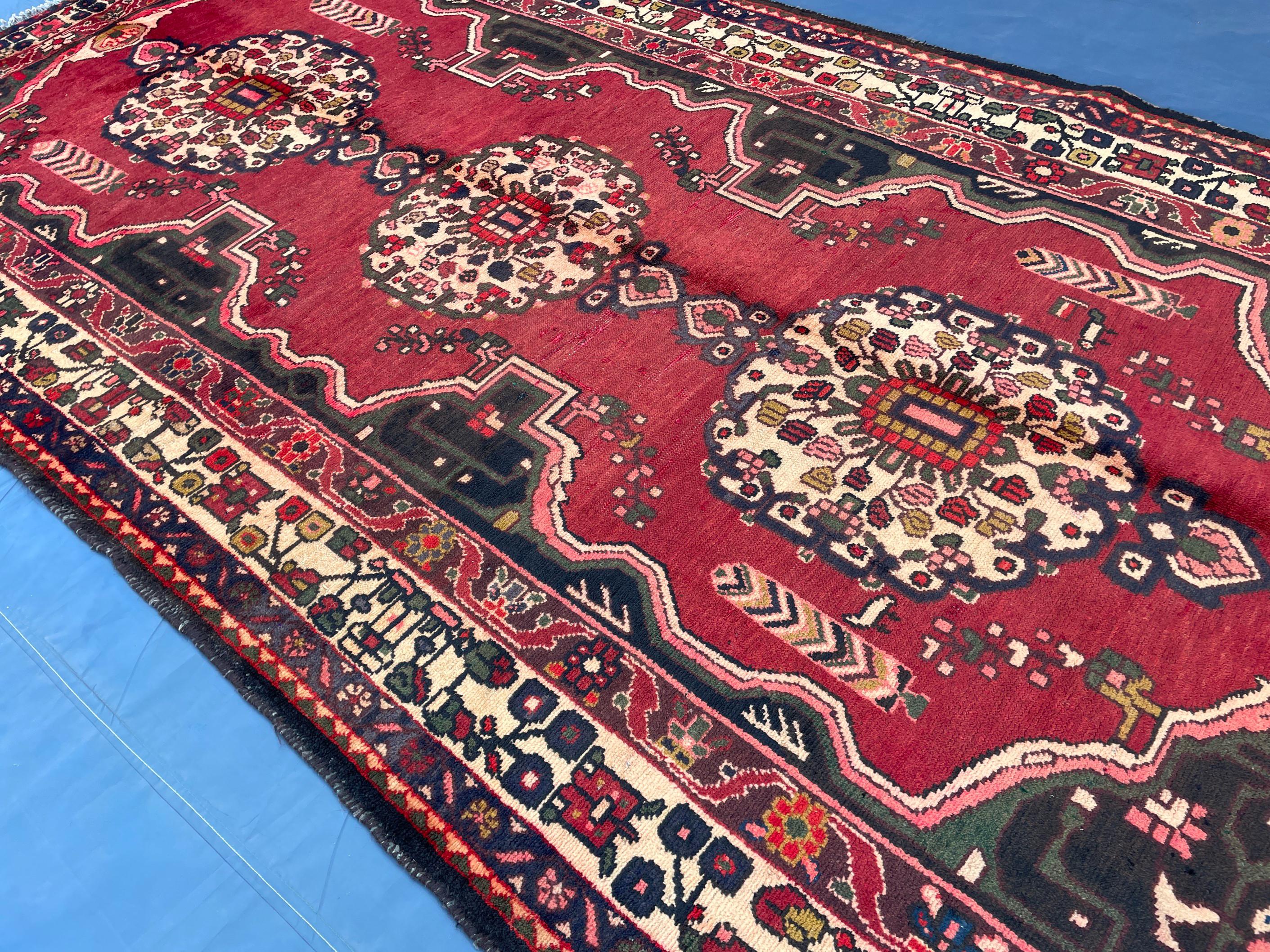 5x9 Vintage Large Living Room Rug, Handmade Afghan Tribal Wool Area Carpet