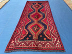 Vintage Tribal Wool Area Rug for Farmhouse or Living Room, Turkmen Traditional Carpet 4x9