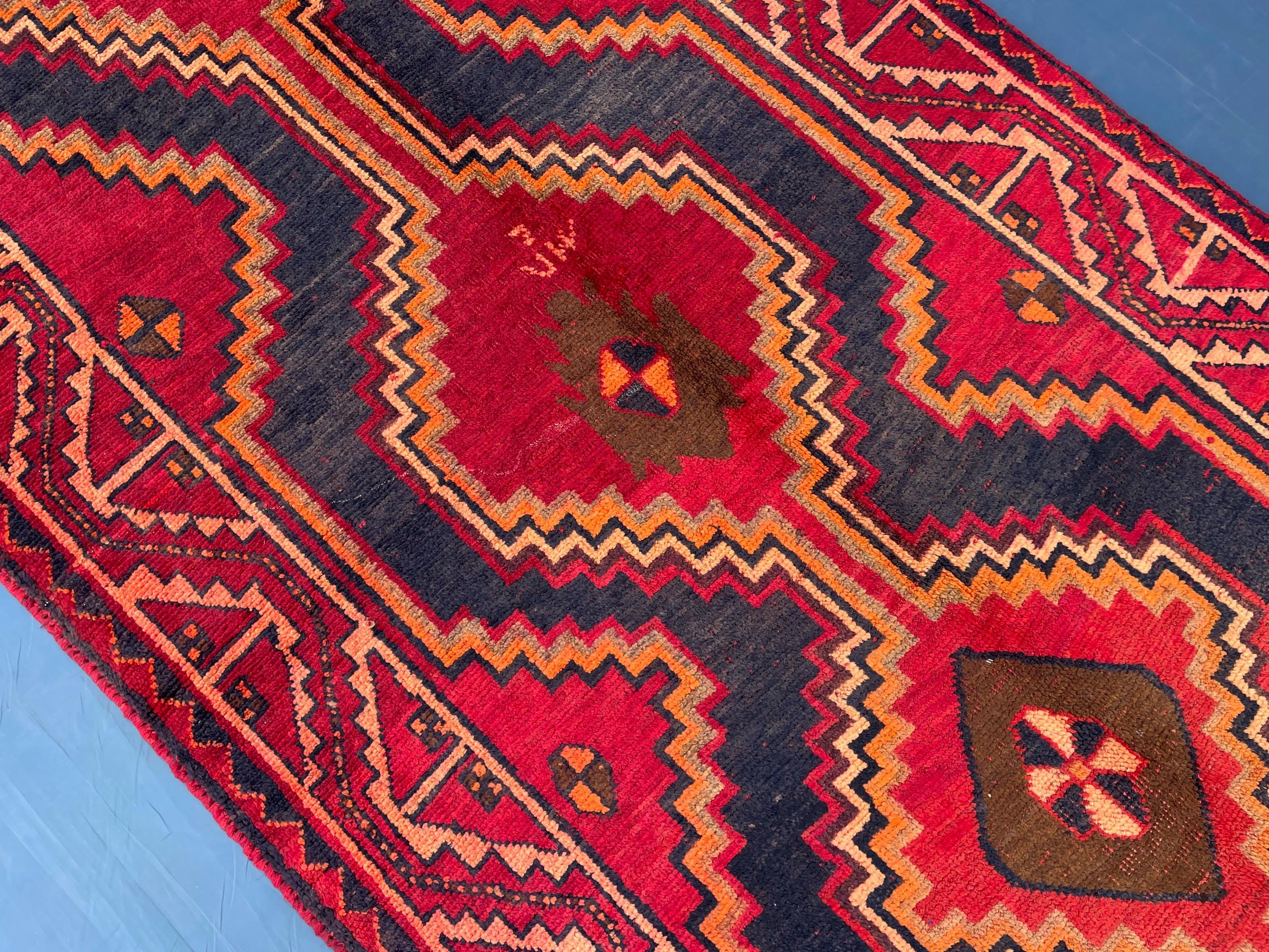 Vintage Tribal Wool Area Rug for Farmhouse or Living Room, Turkmen Traditional Carpet 4x9