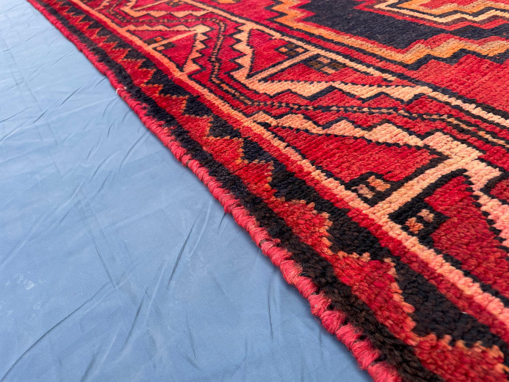 Vintage Tribal Wool Area Rug for Farmhouse or Living Room, Turkmen Traditional Carpet 4x9