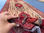 Antique 3.1x9.5 ft Handwoven Hallway Runner Rug, Boho Home Decor