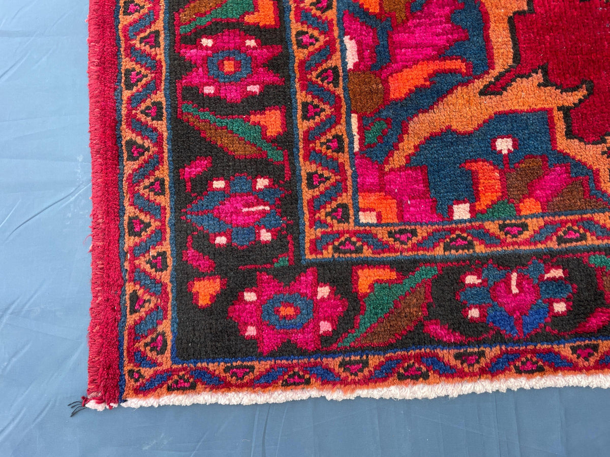4x10 Large Hallway Runner Rug, Handwoven Vintage Afghan Wool Area Rug Boho Home Decor