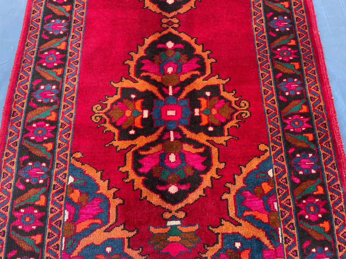 4x10 Large Hallway Runner Rug, Handwoven Vintage Afghan Wool Area Rug Boho Home Decor