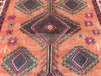 Warm Terracotta 1940s Antique 5x9 Handwoven Wool Rug, Vintage Bohemian Area Rug