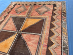 4'7x 9'7 Antique Afghan Hallway Runner Rug – Earth Tone Vintage Handmade Area Rug