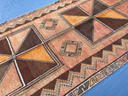 4'7x 9'7 Antique Afghan Hallway Runner Rug – Earth Tone Vintage Handmade Area Rug