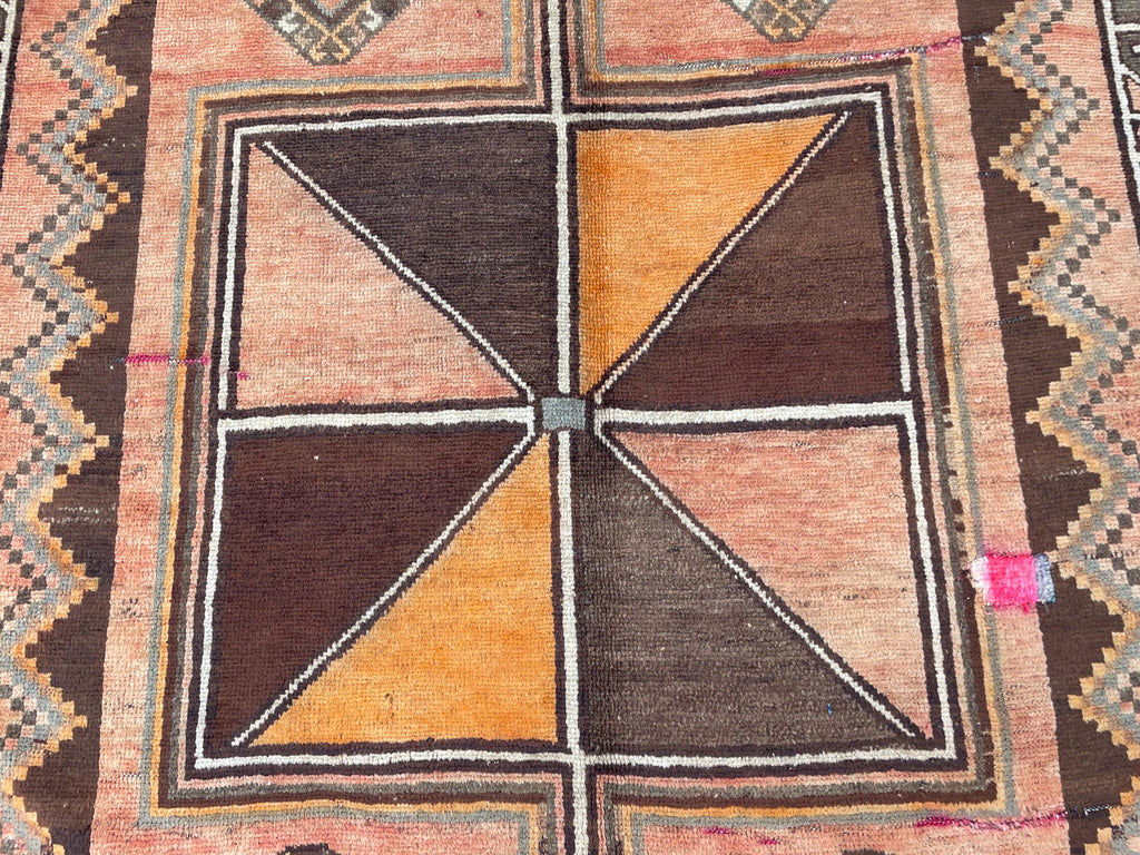 4'7x 9'7 Antique Afghan Hallway Runner Rug – Earth Tone Vintage Handmade Area Rug