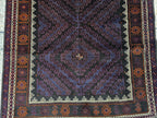 Black & Burgundy Antique Baluchi Rug 4x7 Ft Handwoven Wool Rug - Living Room Carpet