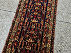 3x9 ft Antique Ali Hoja Runner Rug – Dark Tribal Geometric Vintage Style