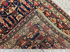 3x9 ft Antique Ali Hoja Runner Rug – Dark Tribal Geometric Vintage Style