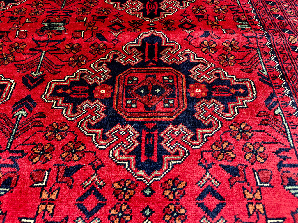 Extra Large Red Bokhara Style Rug 13x18 Ft, Traditional Geometric Oriental Carpet