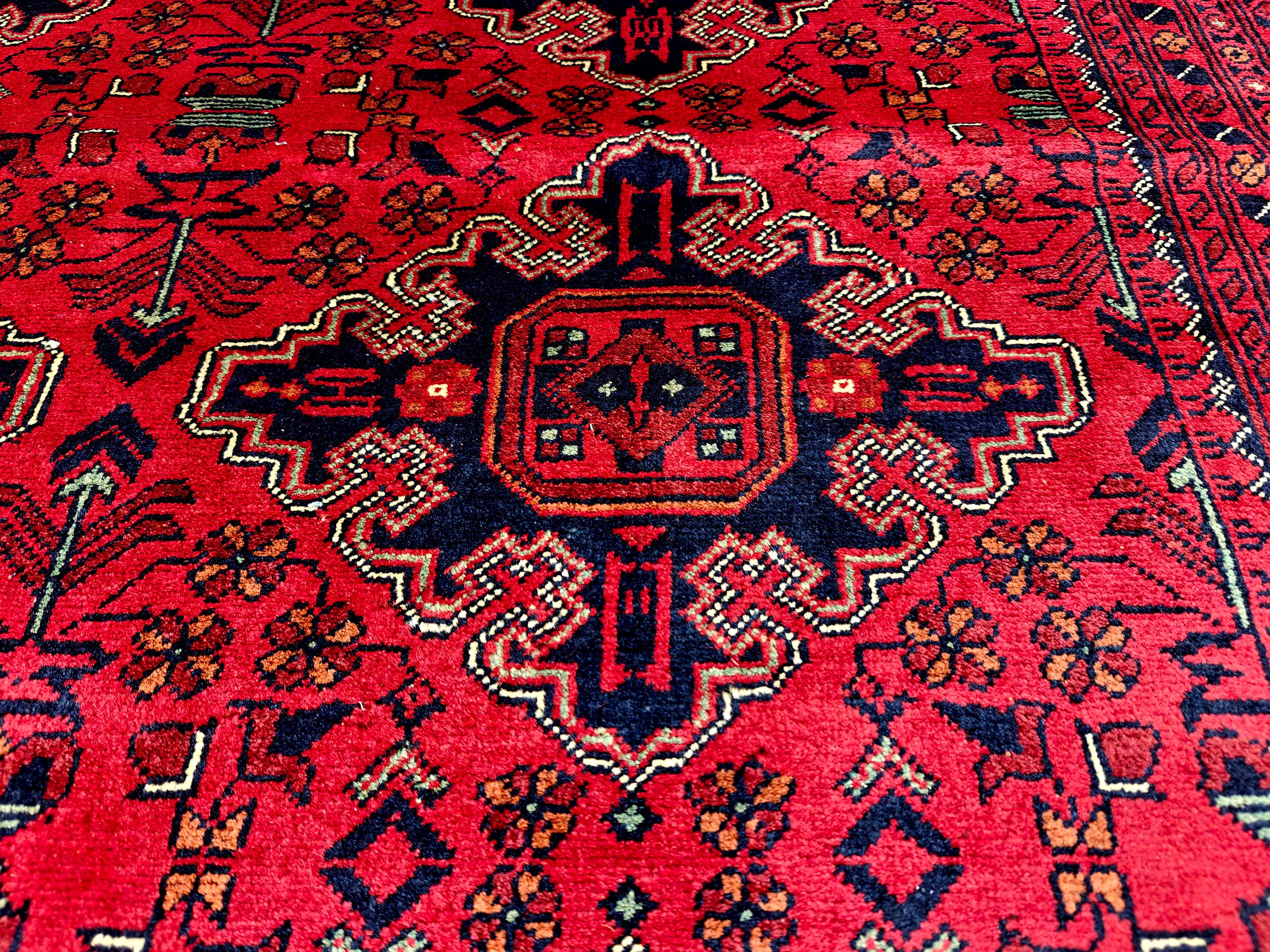 Extra Large Red Bokhara Style Rug 13x18 Ft, Traditional Geometric Oriental Carpet