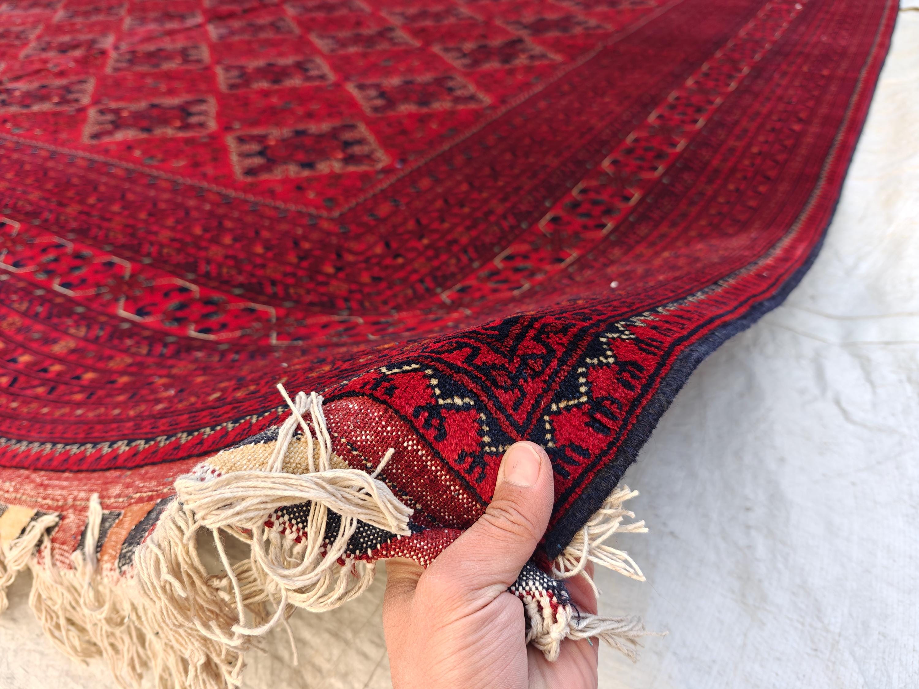 Extra Large Red Bokhara Style Rug 13x18 Ft, Traditional Geometric Oriental Carpet