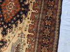 Vintage 4'5×6'3 ft Afghan Rug – Handmade Wool Tribal Carpet, Warm Earth Tones