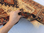 Vintage 4'5×6'3 ft Afghan Rug – Handmade Wool Tribal Carpet, Warm Earth Tones