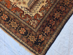 Vintage 4'5×6'3 ft Afghan Rug – Handmade Wool Tribal Carpet, Warm Earth Tones
