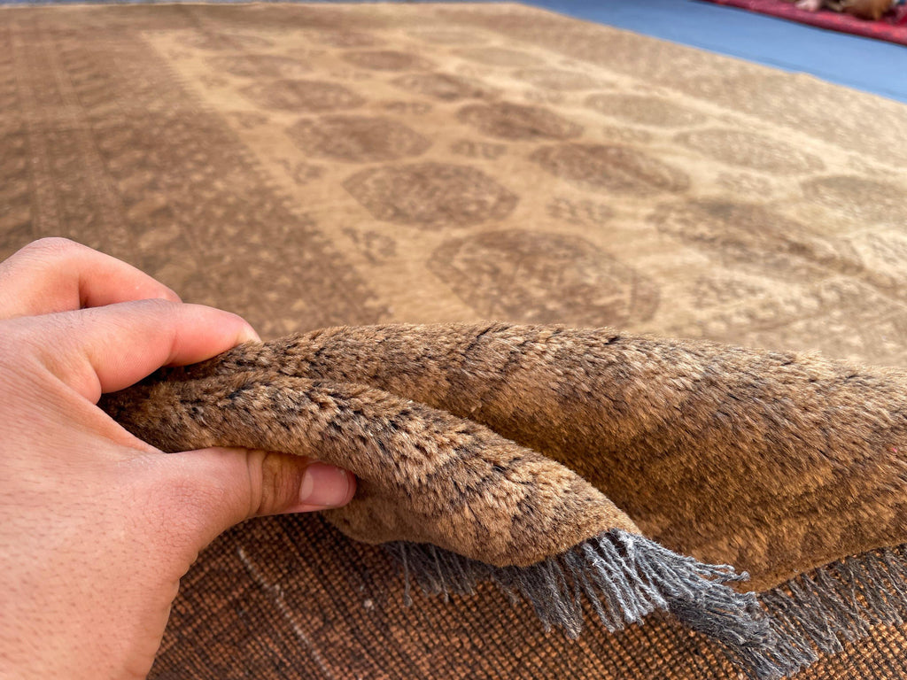 Antique Rug 6'7x9'4 ft Vintage Tribal Handmade Wool Rug Neutral Brown Living Room Carpet