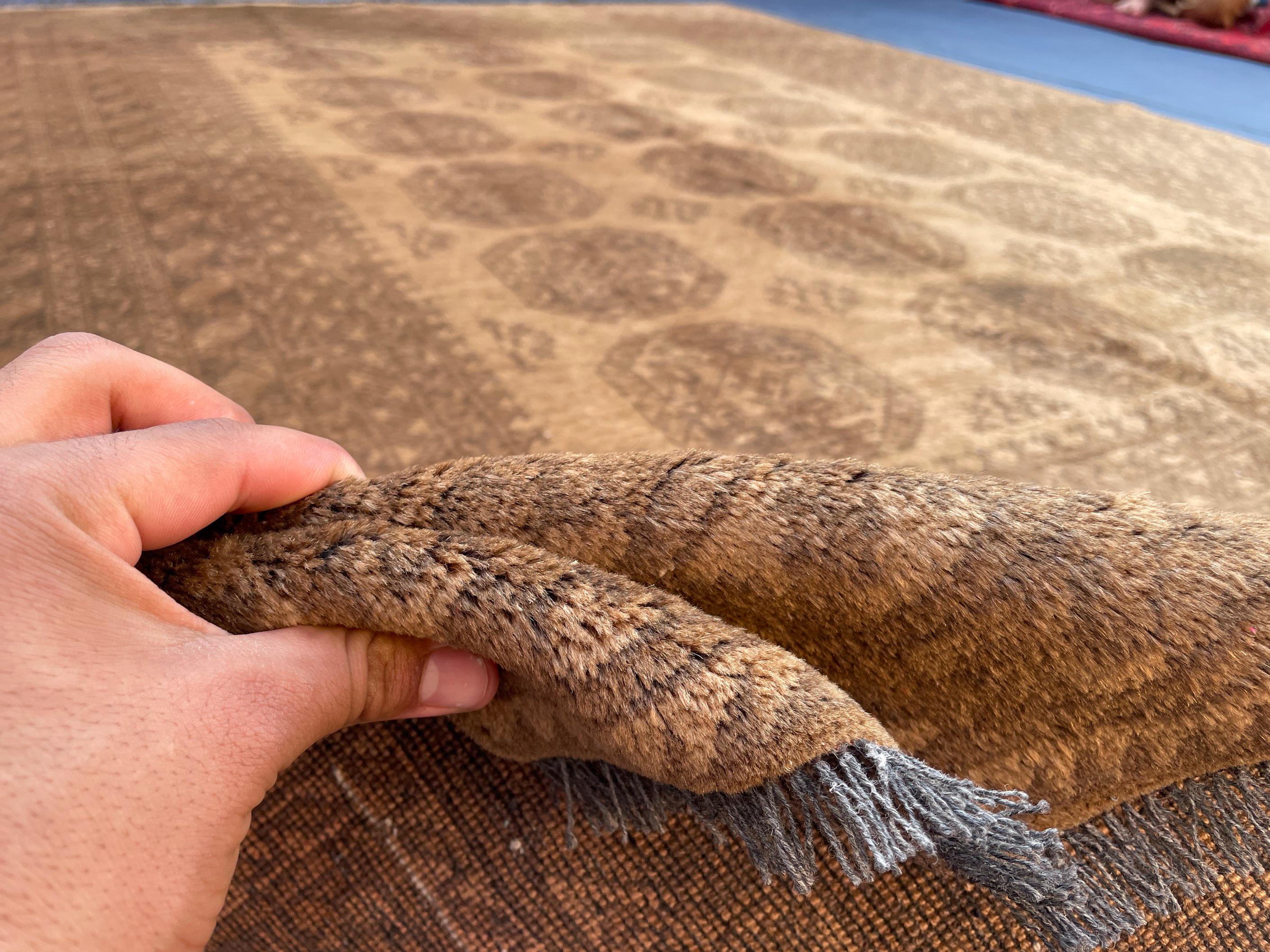 Antique Rug 6'7x9'4 ft Vintage Tribal Handmade Wool Rug Neutral Brown Living Room Carpet