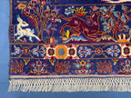 Vintage Animal Motif Rug 4x7 ft, Handmade Tribal Rug, Deep Blue Persian Style Carpet