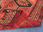 Antique Burn Orange 4.7x7.1 ft Handmade Wool Rug, Rustic Home Decor, Bedroom Carpet