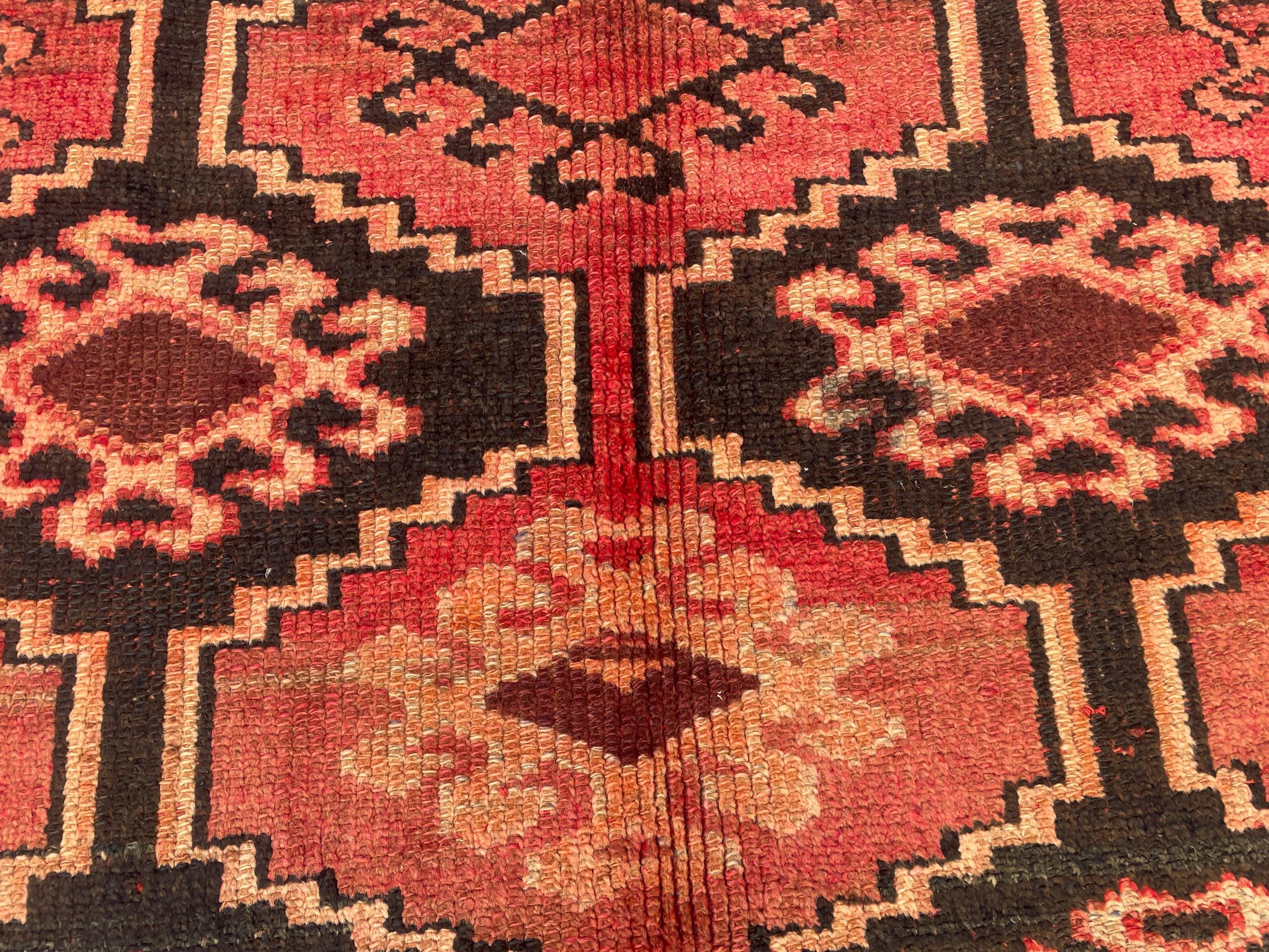 Antique Burn Orange 4.7x7.1 ft Handmade Wool Rug, Rustic Home Decor, Bedroom Carpet