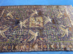 1920s Antique 4x7 ft Handwoven Wool Rug, Afghan Vintage Collectible Carpet