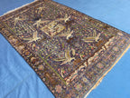 1920s Antique 4x7 ft Handwoven Wool Rug, Afghan Vintage Collectible Carpet