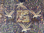 1920s Antique 4x7 ft Handwoven Wool Rug, Afghan Vintage Collectible Carpet