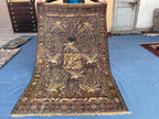 1920s Antique 4x7 ft Handwoven Wool Rug, Afghan Vintage Collectible Carpet