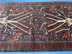3.7x6.5 ft Tree of Life Handmade Afghan Wool Area Rug, Boho Bedroom Decor