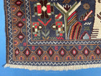 3.7x6.5 ft Tree of Life Handmade Afghan Wool Area Rug, Boho Bedroom Decor