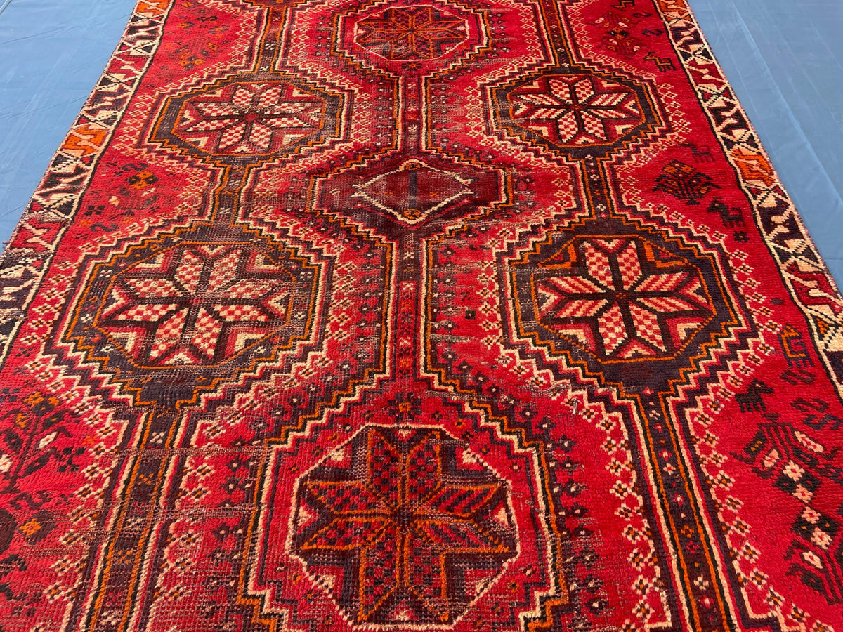 4.5x7 Ft Vintage Living Room Rug, Afghan Handwoven Tribal Wool Carpet Antique Decor
