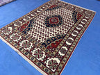 4x6 Medallion Design Handmade Afghan Vintage Wool Area Rug, Carpet for Bedroom