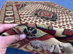 4x6 Medallion Design Handmade Afghan Vintage Wool Area Rug, Carpet for Bedroom