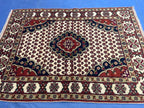 4x6 Medallion Design Handmade Afghan Vintage Wool Area Rug, Carpet for Bedroom