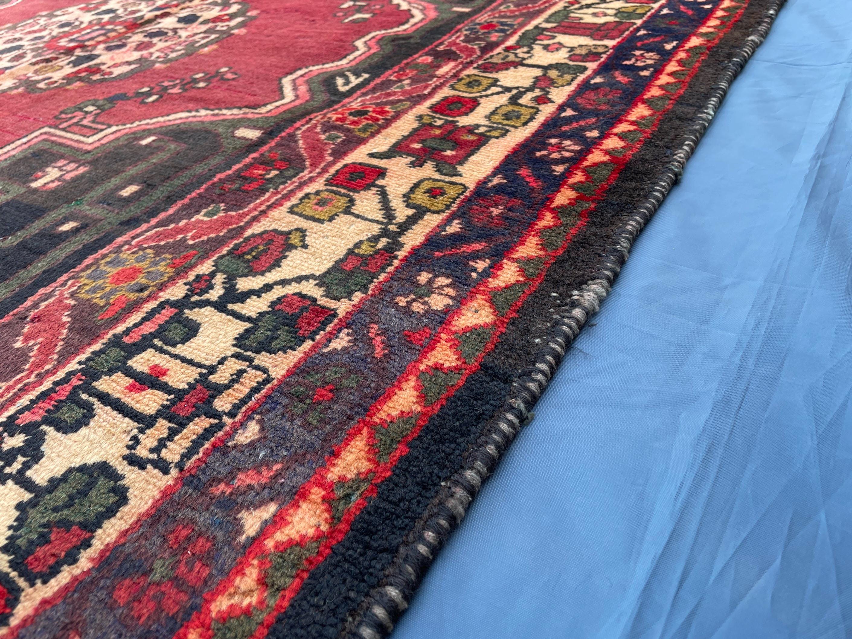 5x9 Vintage Large Living Room Rug, Handmade Afghan Tribal Wool Area Carpet