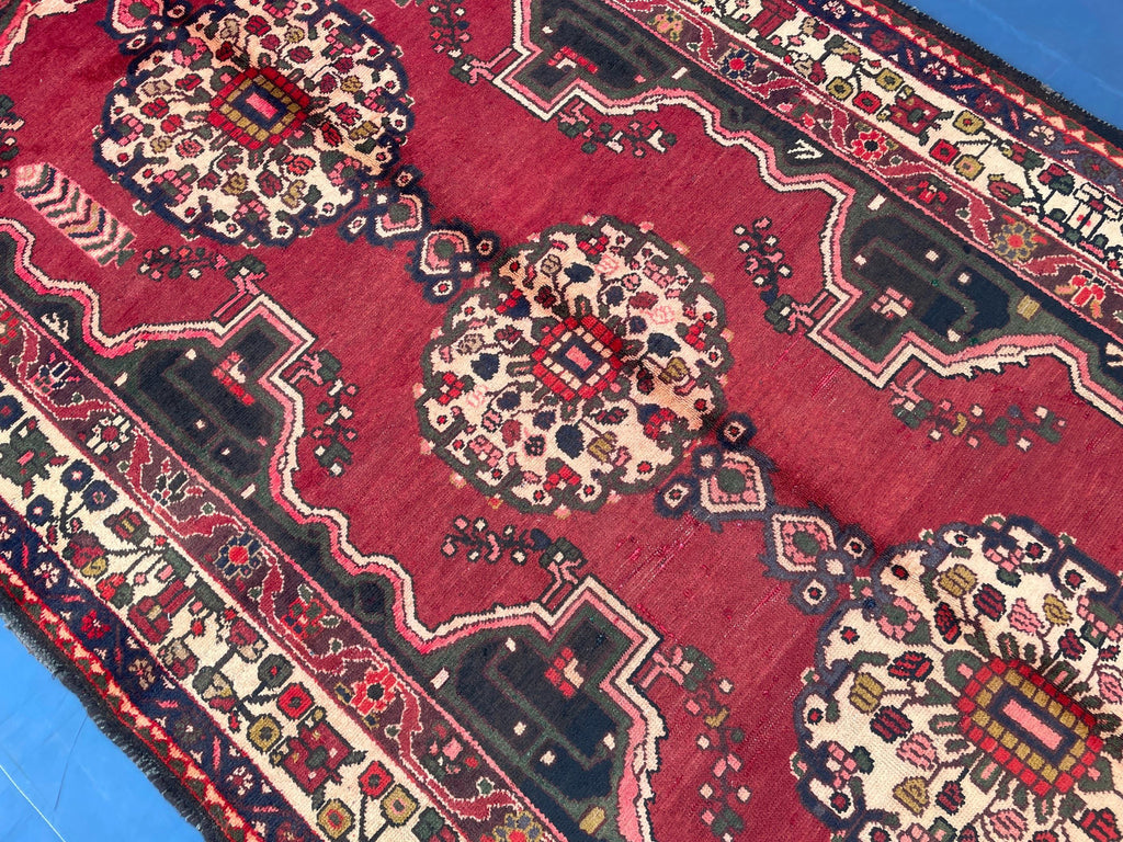 5x9 Vintage Large Living Room Rug, Handmade Afghan Tribal Wool Area Carpet