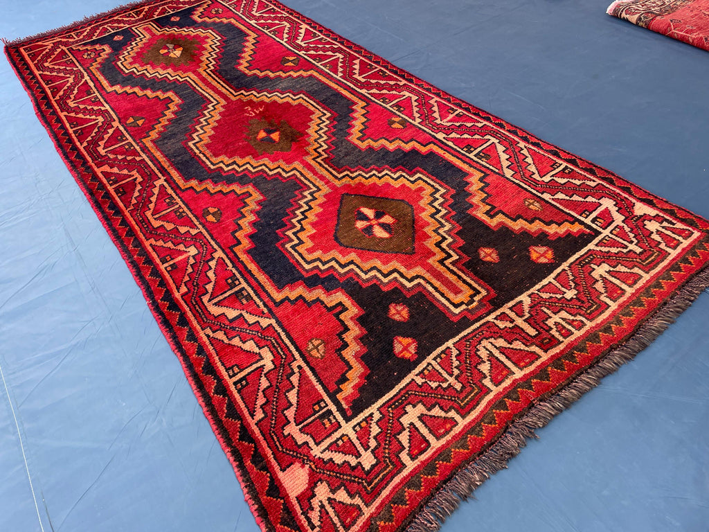 Vintage Tribal Wool Area Rug for Farmhouse or Living Room, Turkmen Traditional Carpet 4x9