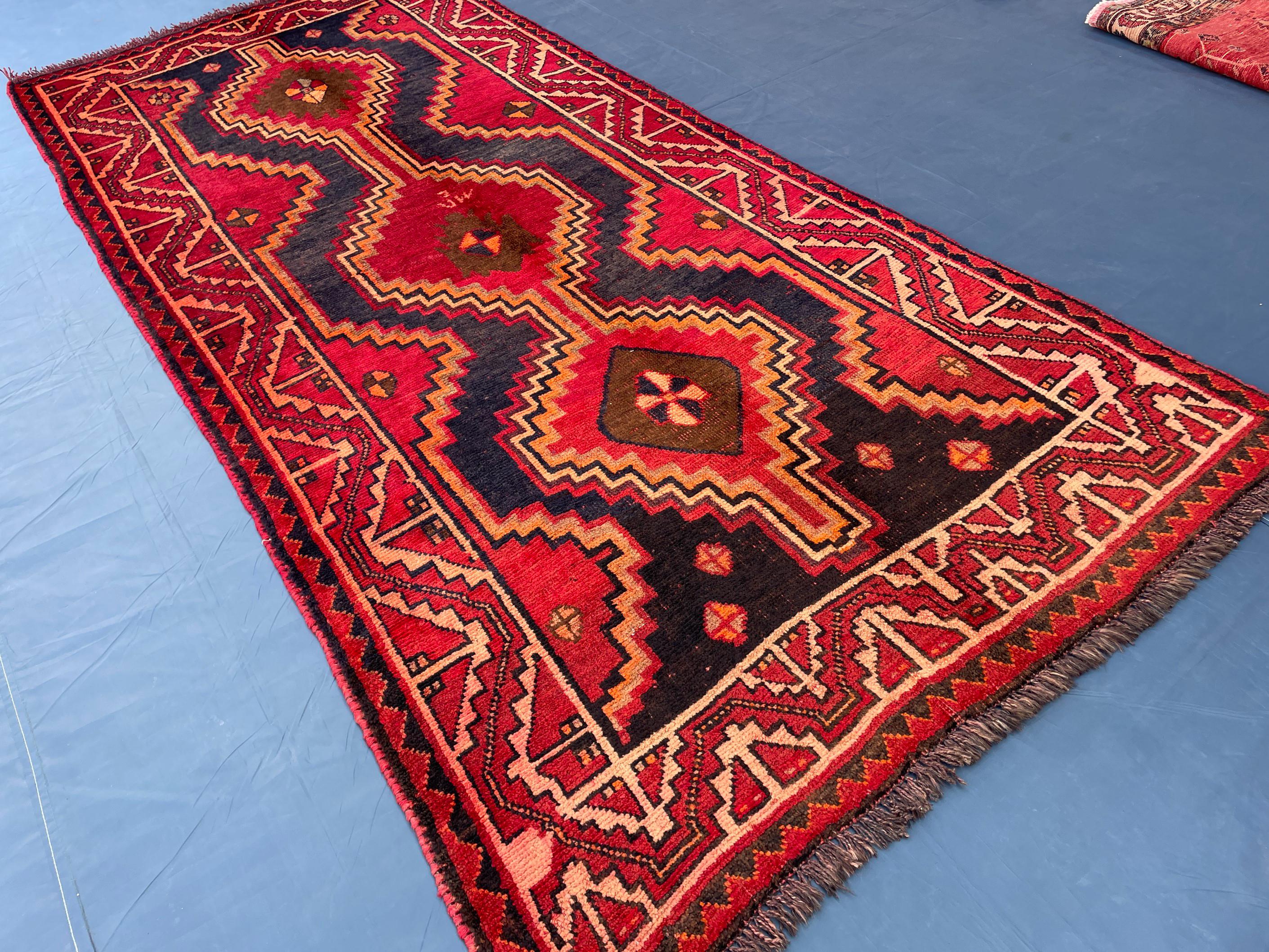Vintage Tribal Wool Area Rug for Farmhouse or Living Room, Turkmen Traditional Carpet 4x9