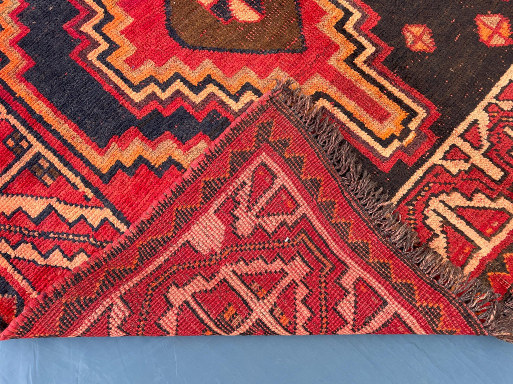 Vintage Tribal Wool Area Rug for Farmhouse or Living Room, Turkmen Traditional Carpet 4x9