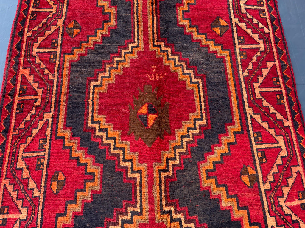 Vintage Tribal Wool Area Rug for Farmhouse or Living Room, Turkmen Traditional Carpet 4x9