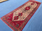 Antique 3.1x9.5 ft Handwoven Hallway Runner Rug, Boho Home Decor